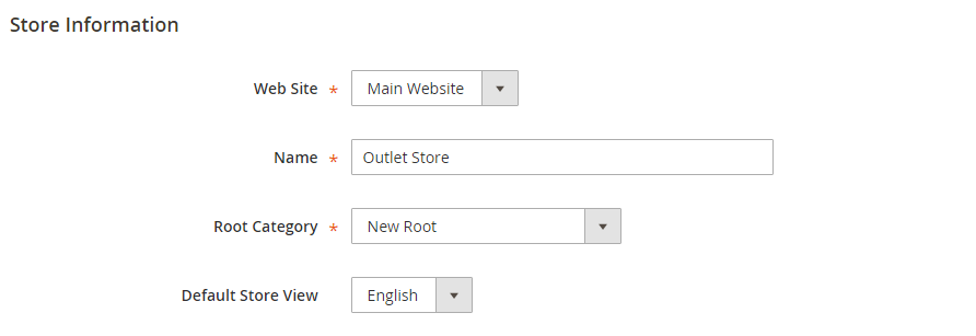 New store - default view
