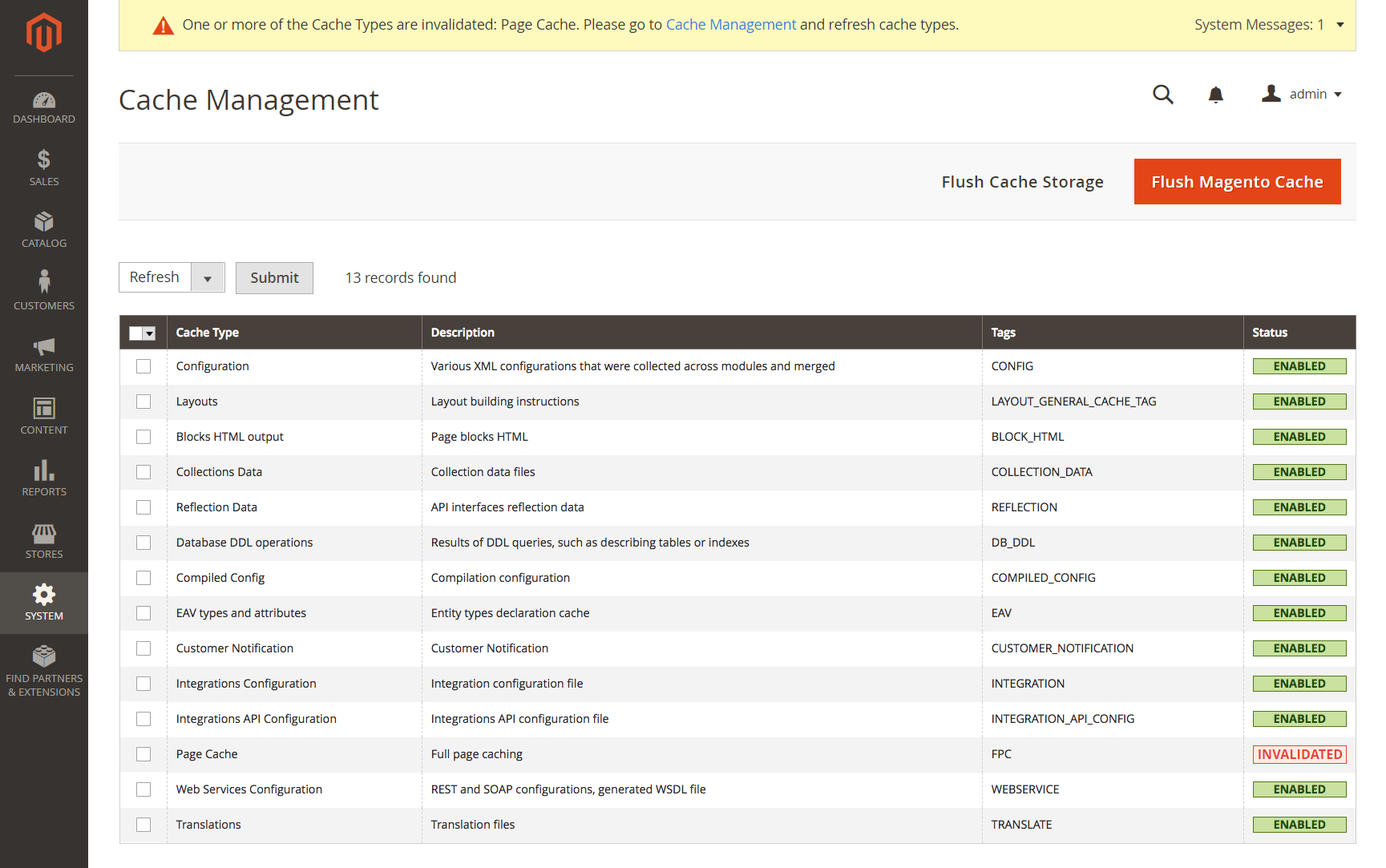 Cache management