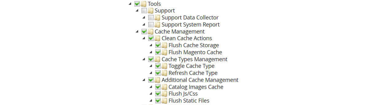 Role resources - cache management