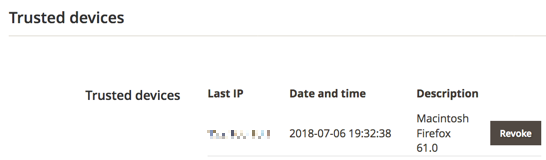 2FA - revoke trusted device