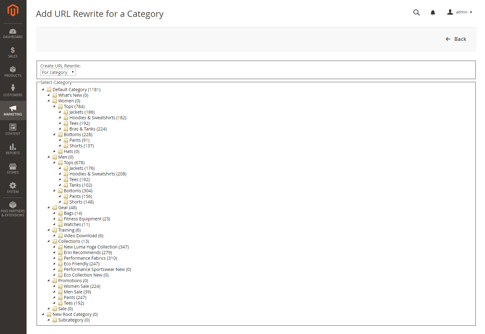 URL rewrite - choose category