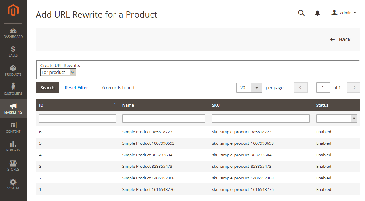 URL rewrites - product