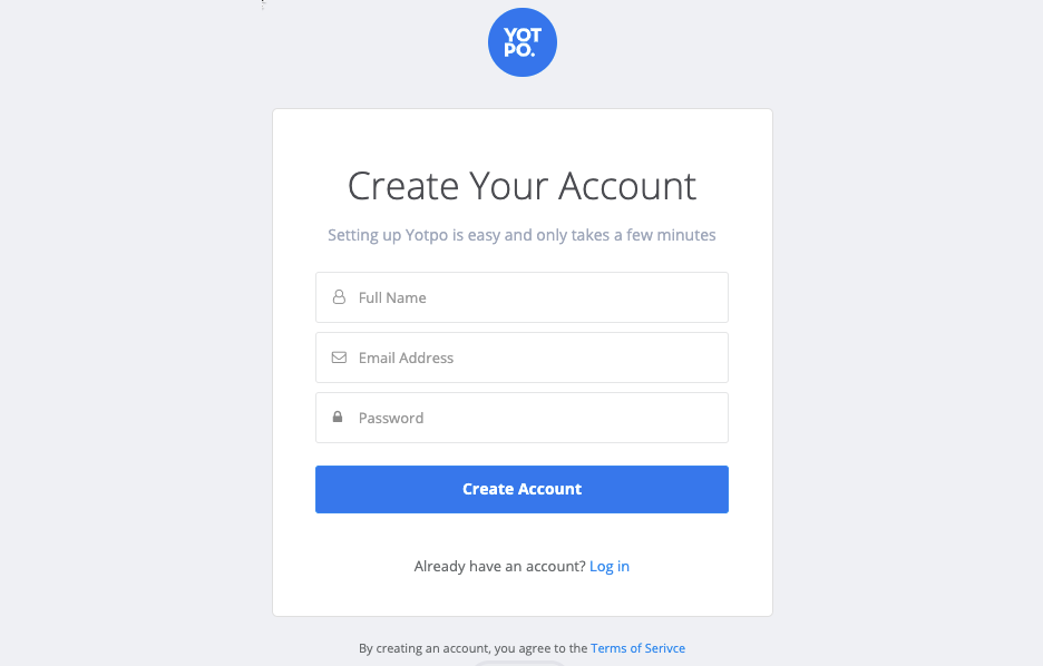 Yotpo - create account