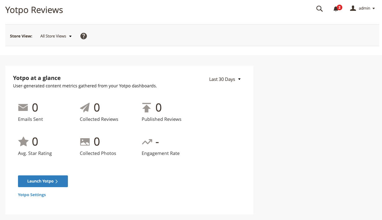Magento Admin - Yotpo reviews