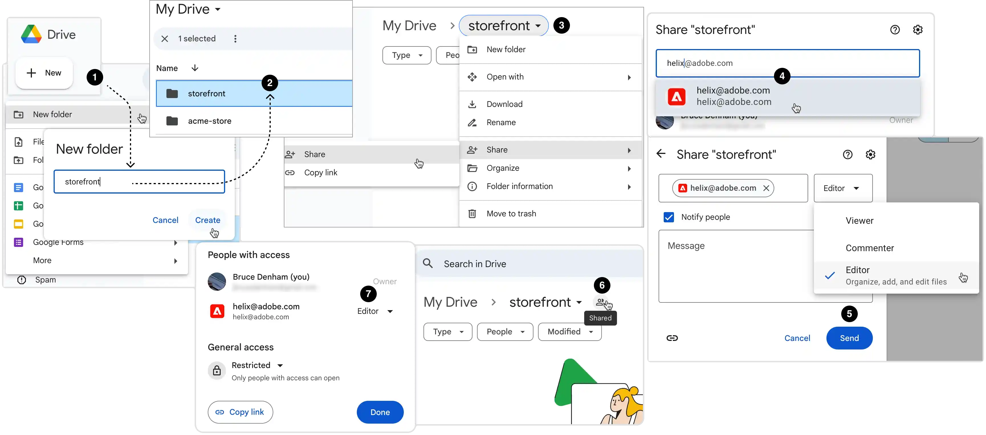 Create and Share your Google Drive content folder.