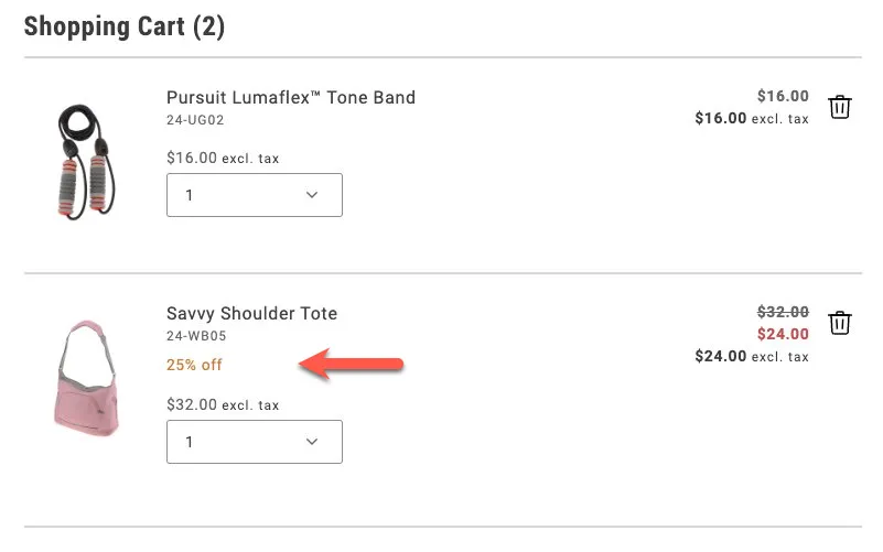 Savings expressed as a percentage