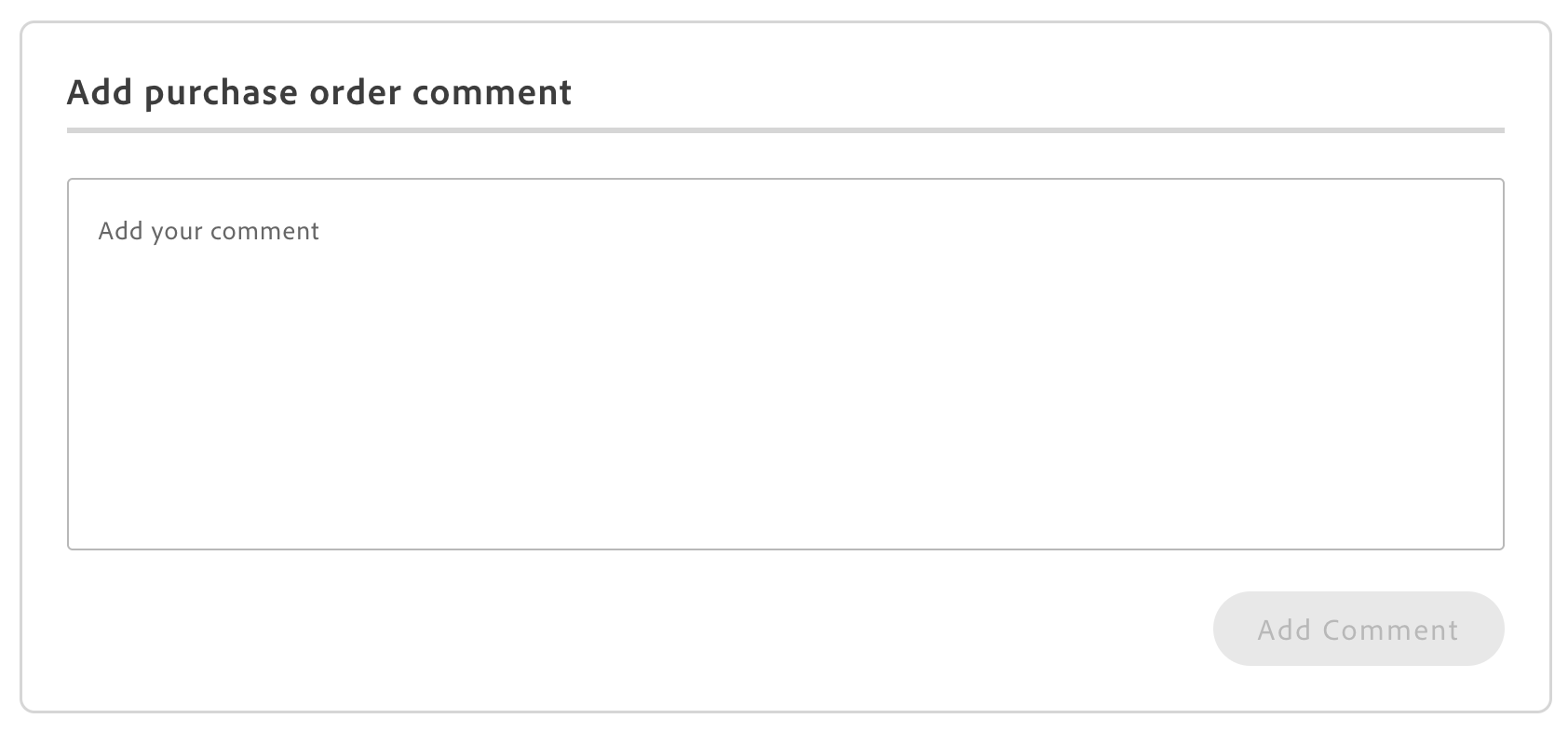 PurchaseOrderCommentForm container