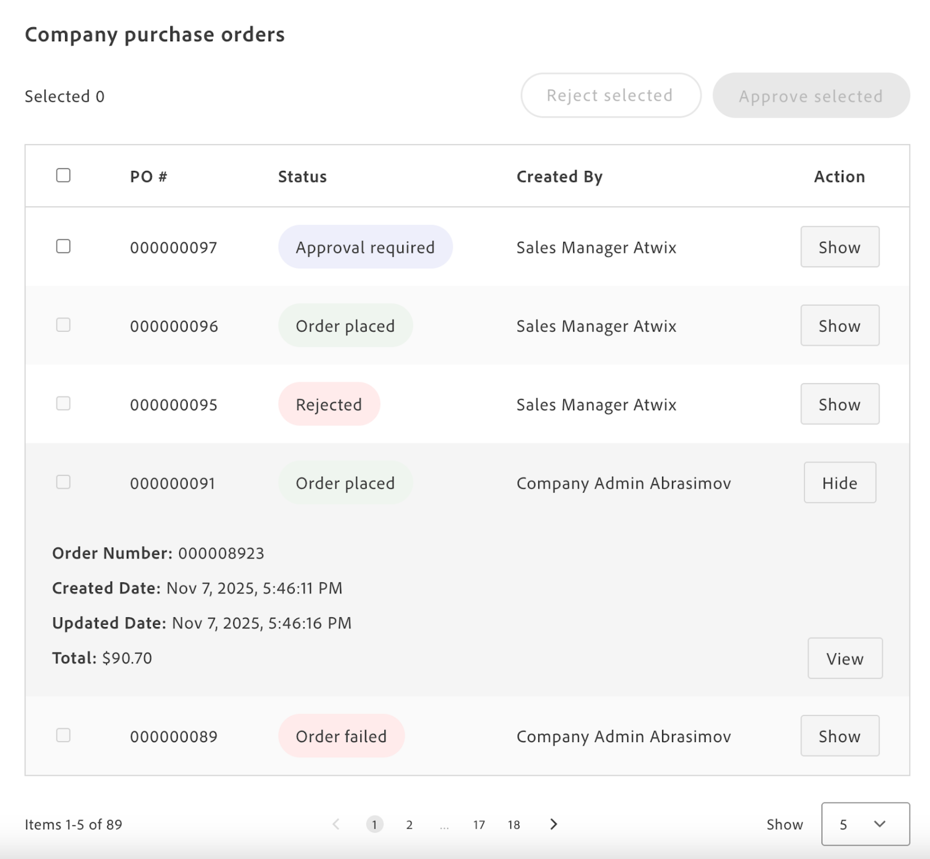 CompanyPurchaseOrders container