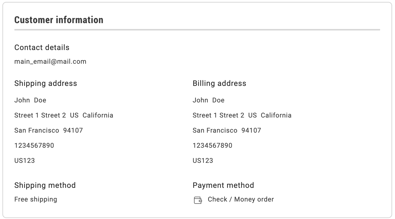 CustomerDetails container