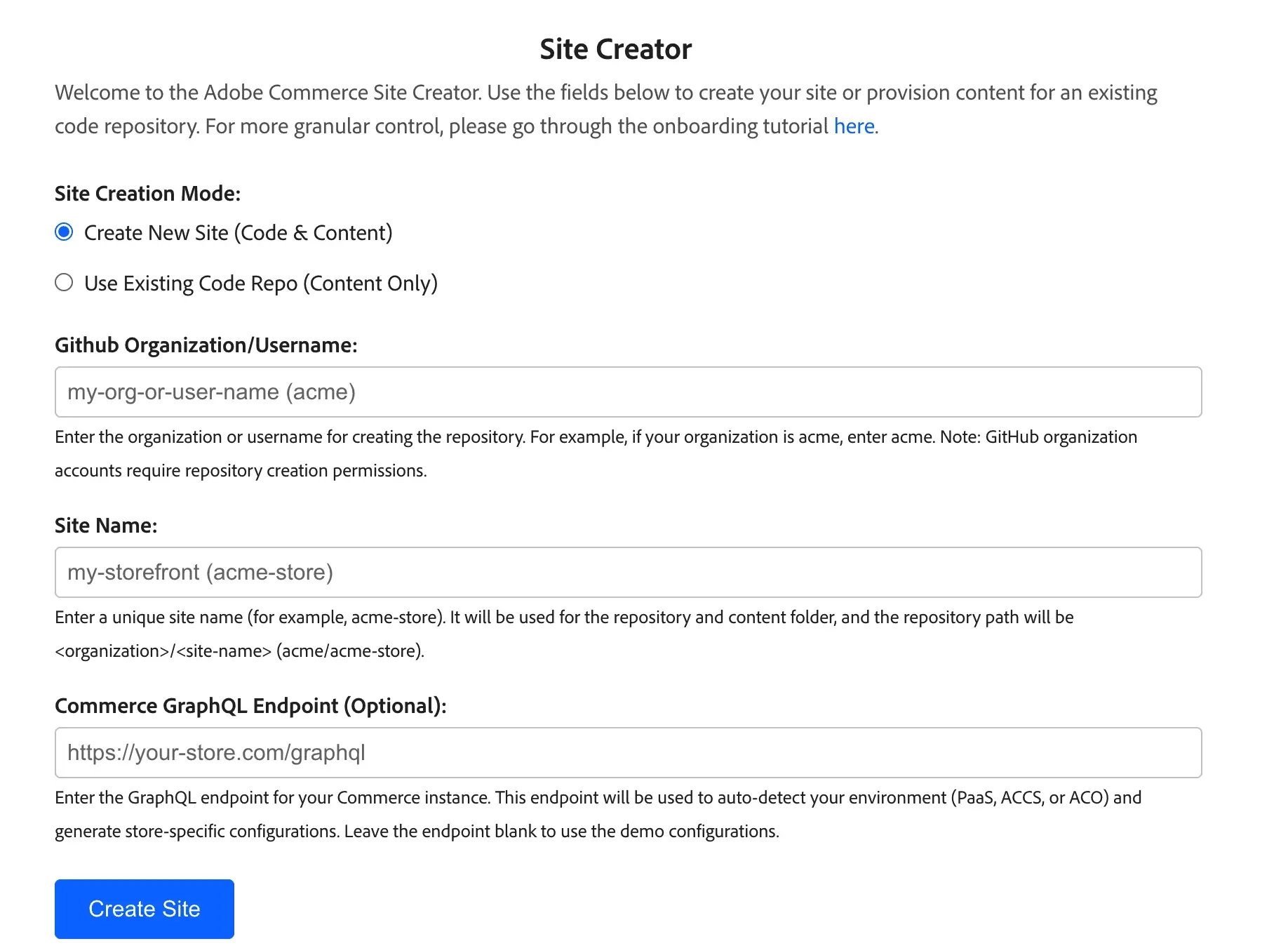 Initialize your storefront content
