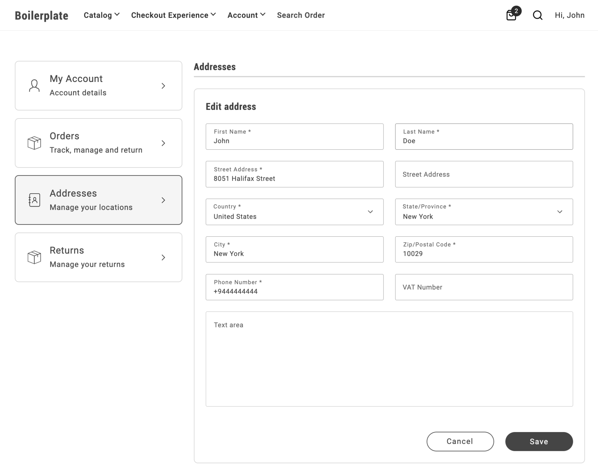 Two column layout with full width text box