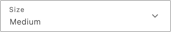 The SDK Picker showing a floating Size label with Medium selected.