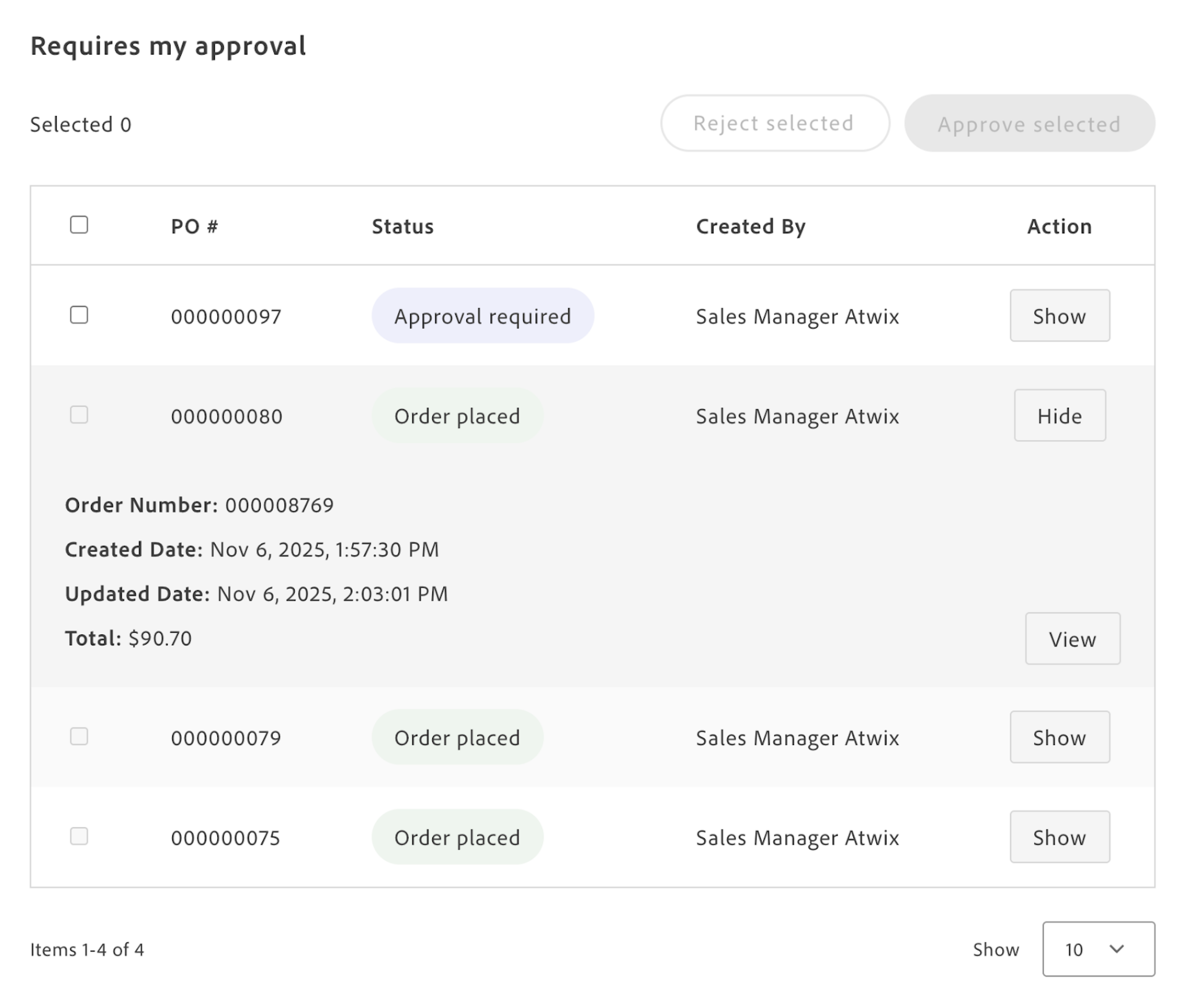 RequireApprovalPurchaseOrders container