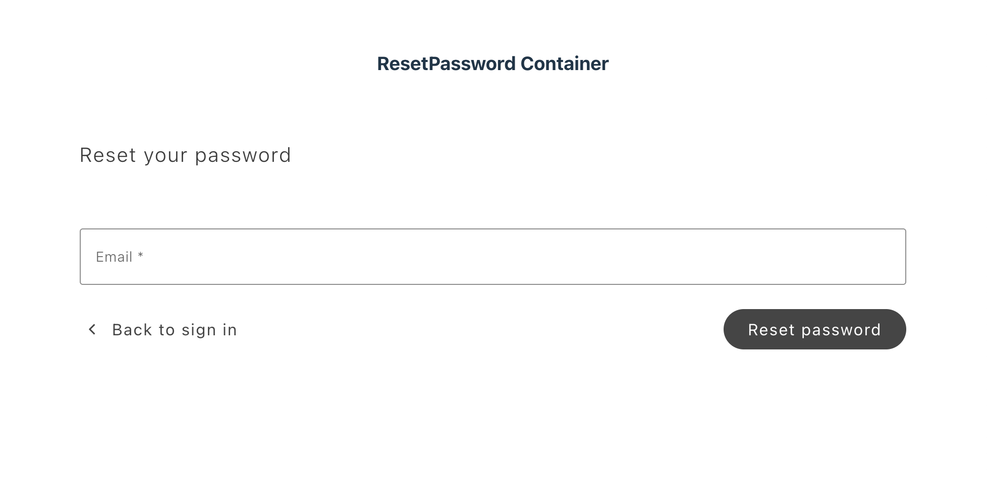 UpdatePassword container