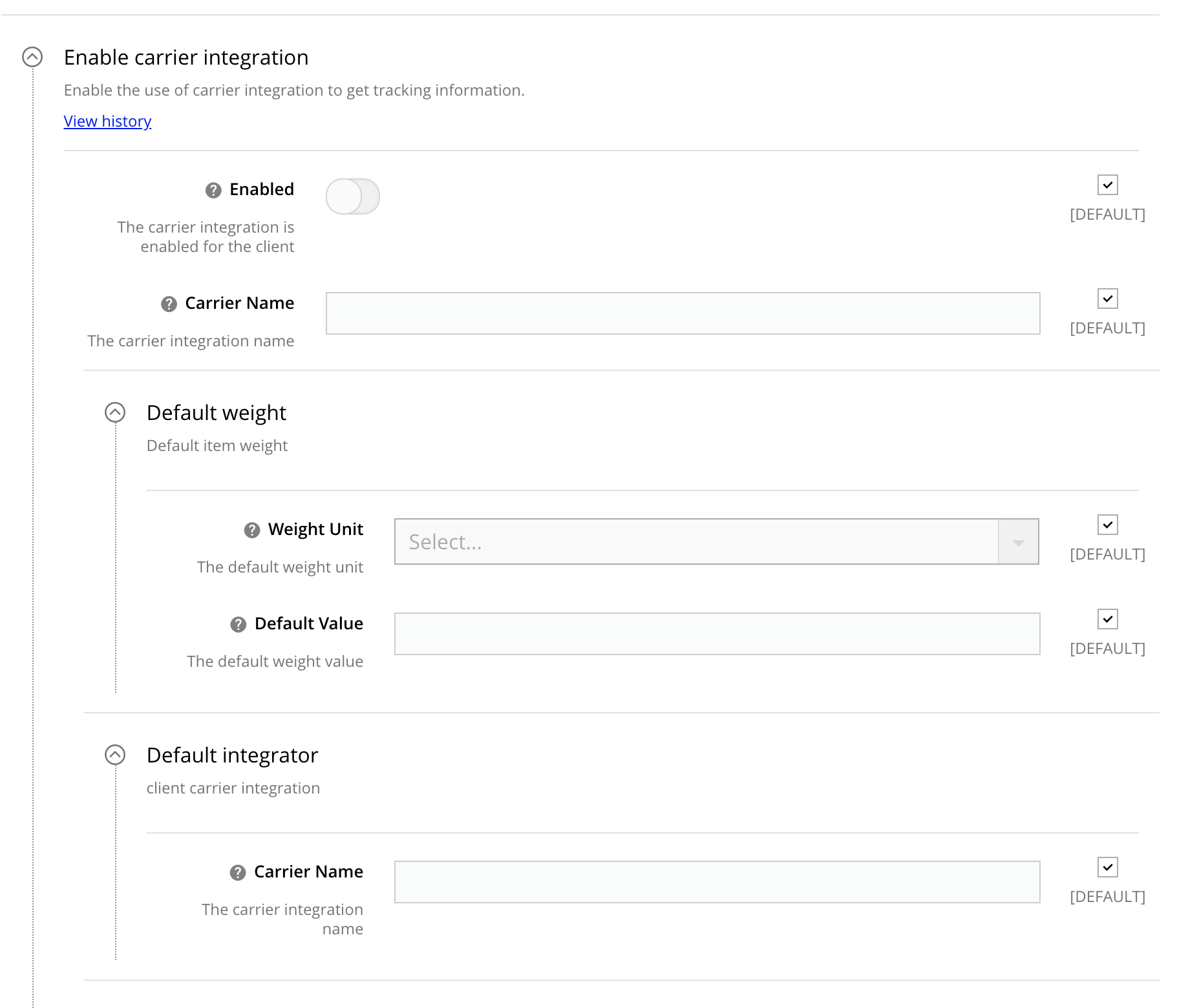 Omnichannel > Enable carrier integration