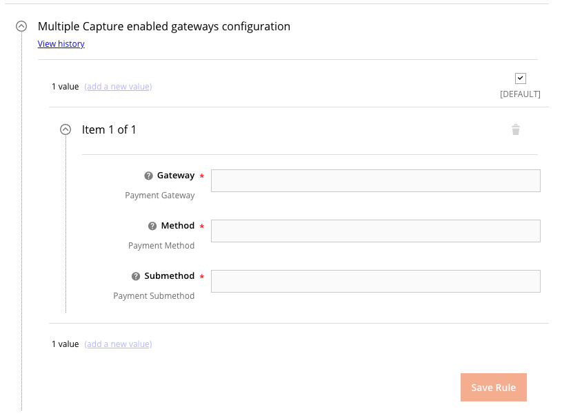 Payments > Multiple capture enabled gateways configuration